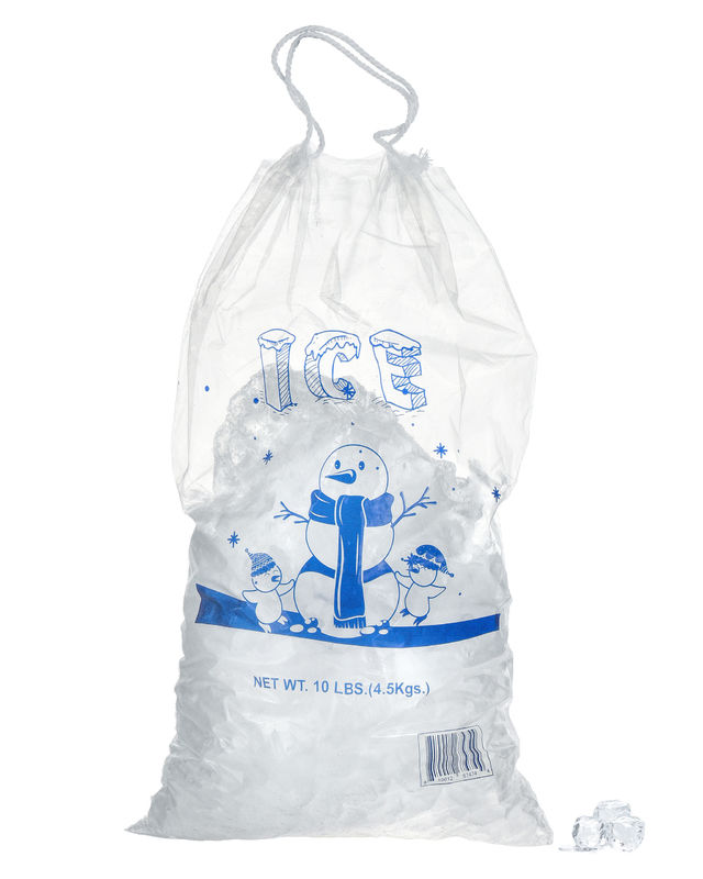 borse per il ghiaccio riutilizzabili di rotocalcografia eliminabile del PE 8lb con il cordone