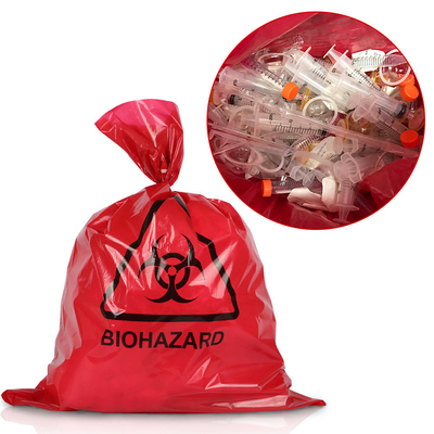 Autoclave rossa del sacchetto di plastica di rischio biologico di 135 gradi dei pp per medico