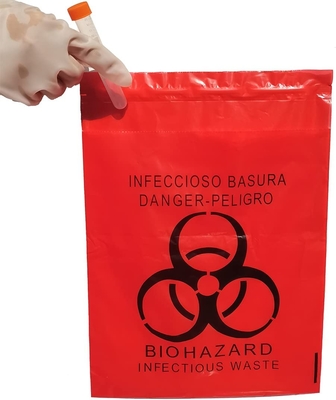Bastone del LDPE sulle borse di disposizione di rischio biologico, borse di smaltimento dei rifiuti mediche