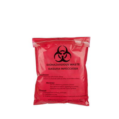 Lo spreco di Convinent 2 Mil Stick-On Biohazard Red Medical insacca 28 x 38 cm