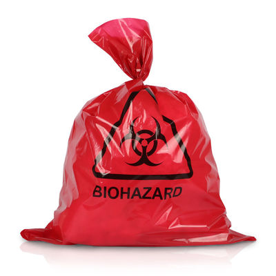 HDPE del LDPE residuo medico rosso su ordinazione delle borse 65MIC dell'autoclave ISO9001