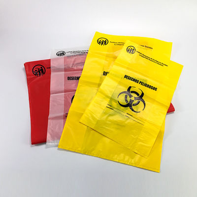 Borsa eliminabile dell'autoclave di rischio biologico dell'HDPE, borse di smaltimento dei rifiuti mediche gialle