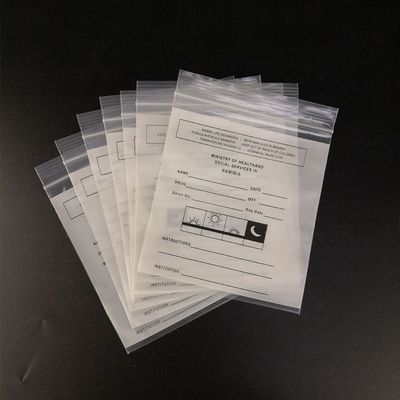 Poli chiusura lampo impermeabile della medicina del sacchetto di plastica del LDPE per l'erogazione della pillola