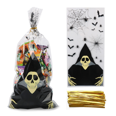 Borsa di scheletro 150pcs dell'ossequio del cellofan di Halloween per i bambini