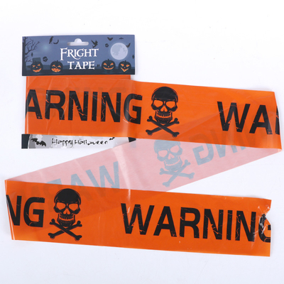 Arancia spessa del nastro di spavento della decorazione 0.1mm Halloween che avverte 30ft di plastica